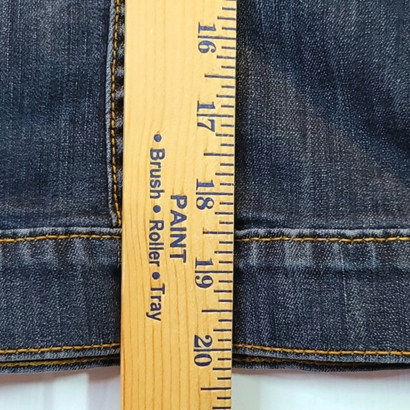 Kut from the Kloth Jean Jacket Womens XL L Blue Denim Dark Wash Cropped Trucker - Picture 13 of 14
